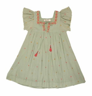 COTTON GAUZE DRESS - SEAFOAM