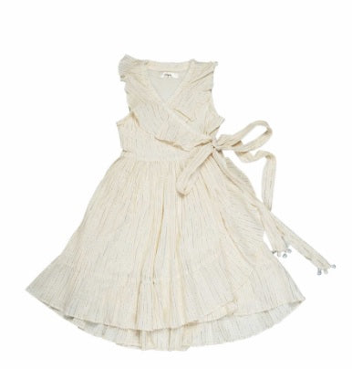 CREAM WRAP DRESS