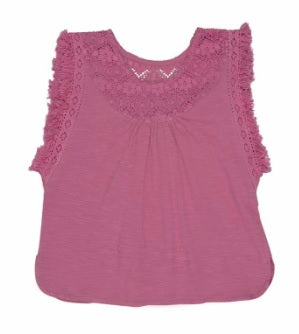 TENLEY FRINGE TOP-PINK