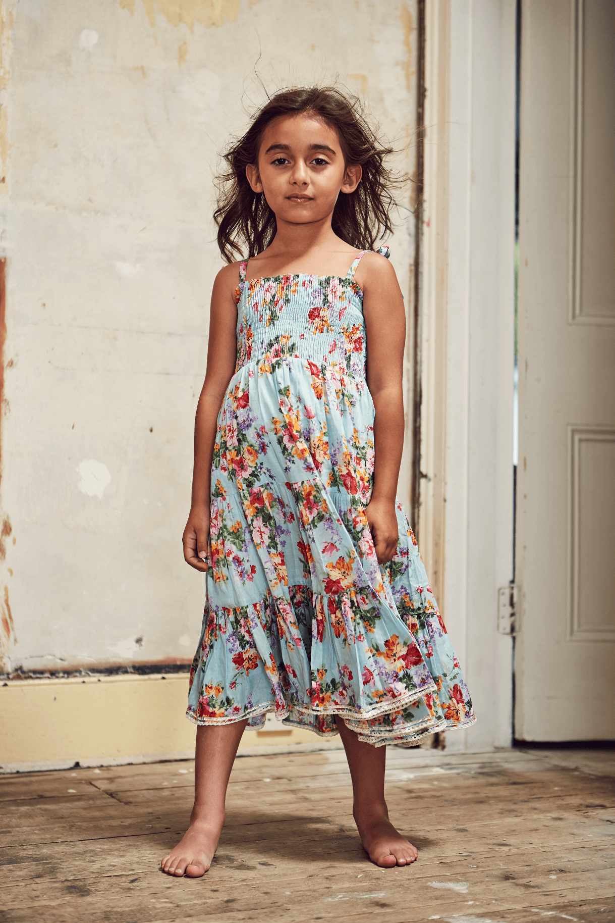 LARA DRESS - BLUE BOUQUET
