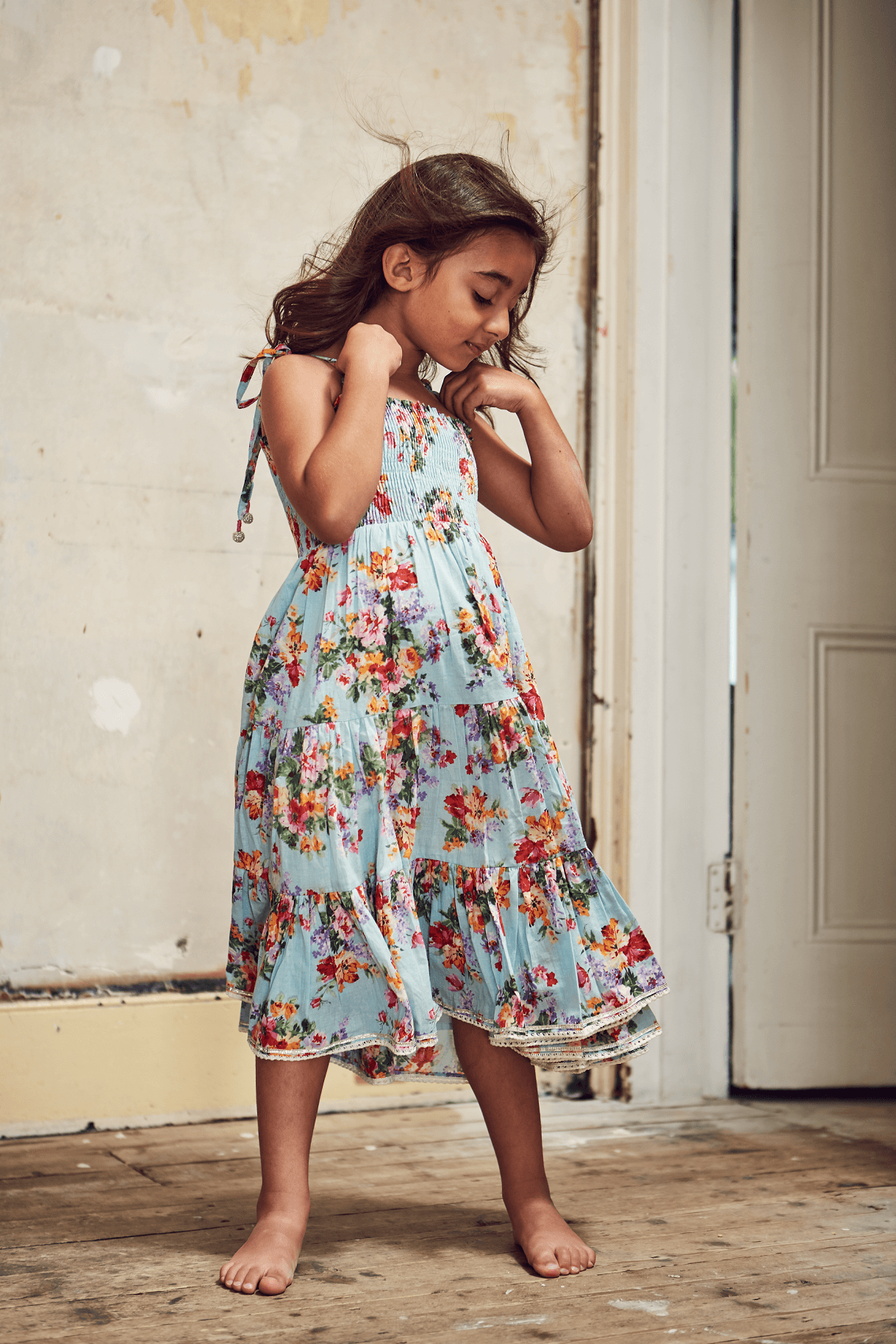 LARA DRESS - BLUE BOUQUET
