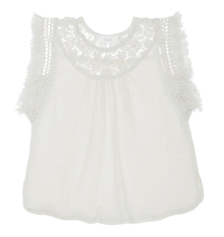 TENLEY FRINGE TOP-WHITE
