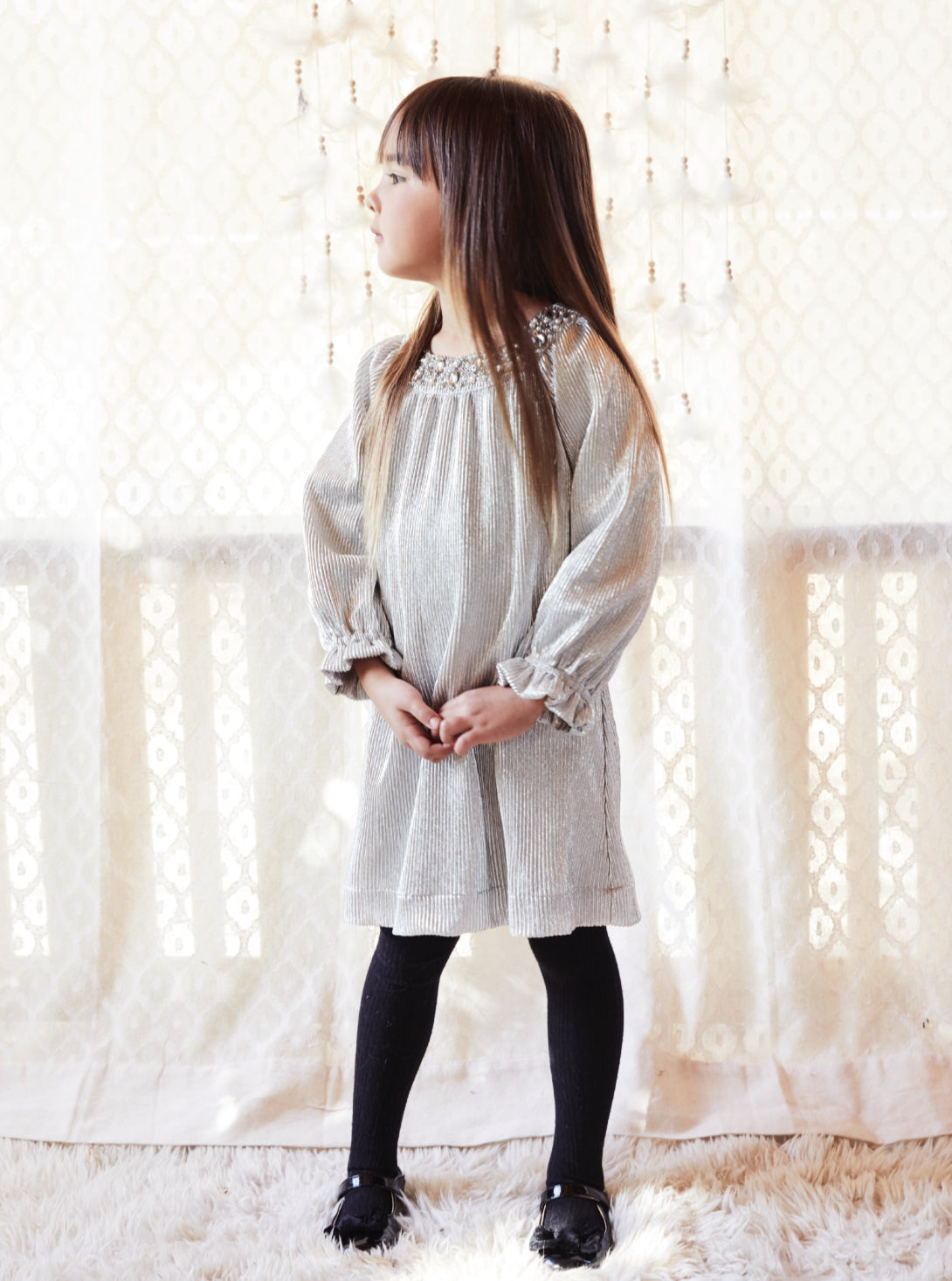 METALLIC SILVER PARTY DRESS