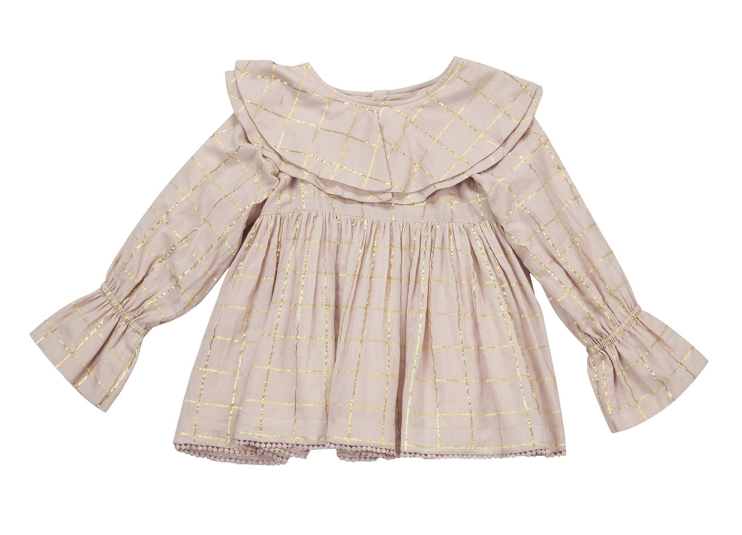 PLAID BLOUSE-BLUSH
