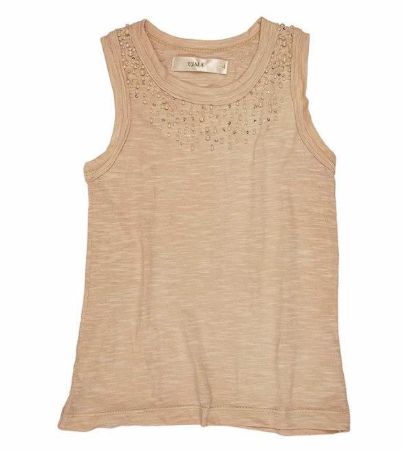 BEADED SLUB TANK- PEACH