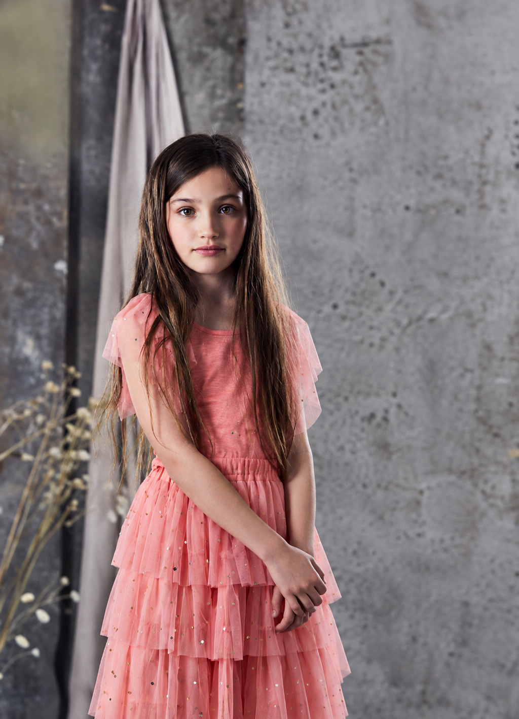 TULLE SKIRT- CORAL