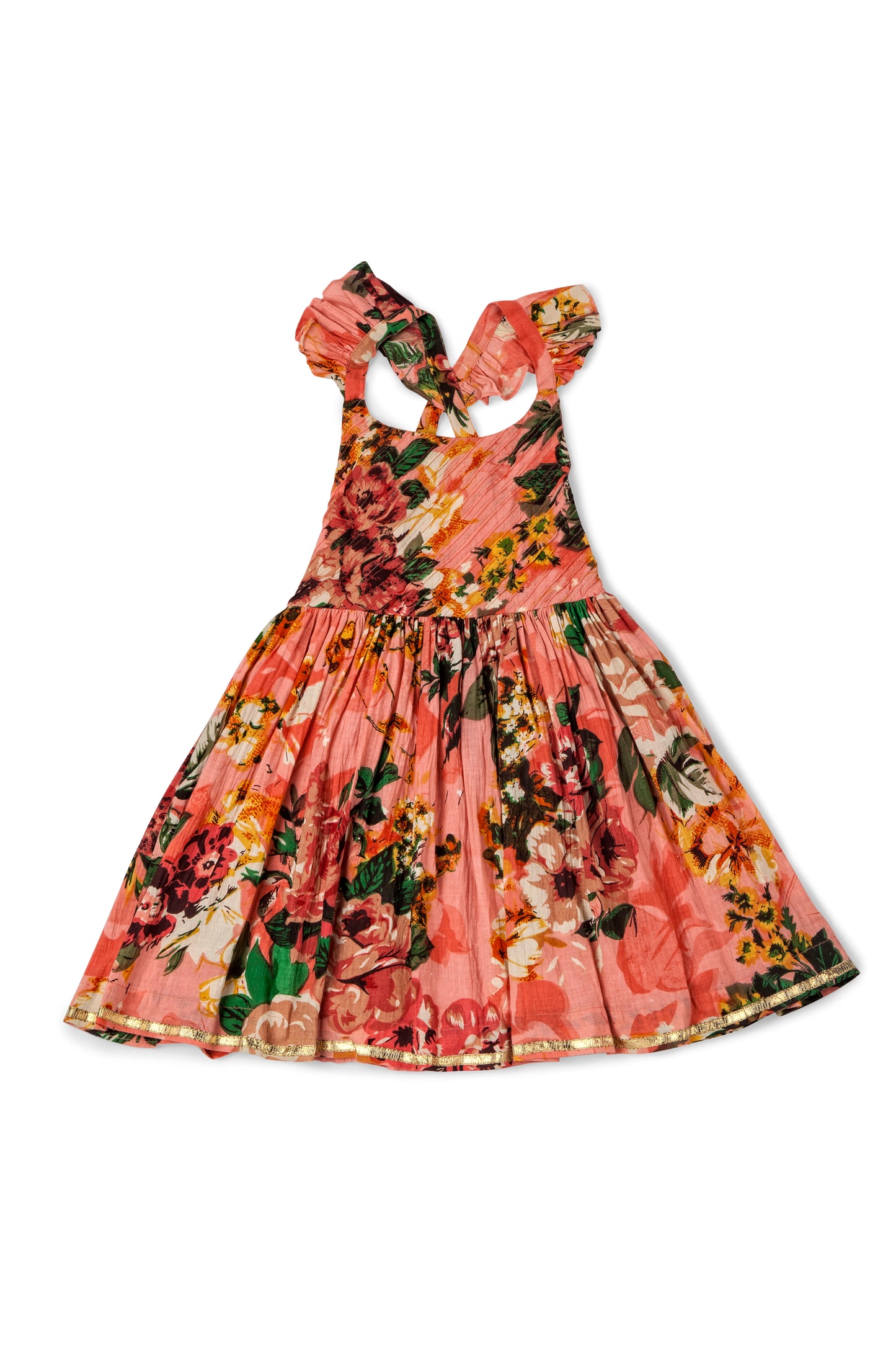 ALIA DRESS - PEACH FLORAL
