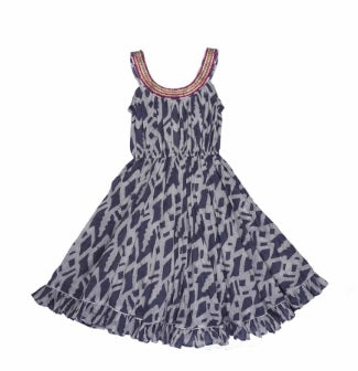 COTTON HAND BEADED NECKLACE DRESS
