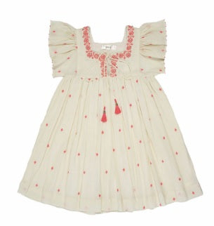 COTTON GAUZE DRESS - CREAM