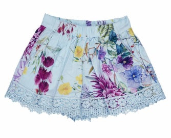LACE SHORTS - AQUA FLORAL