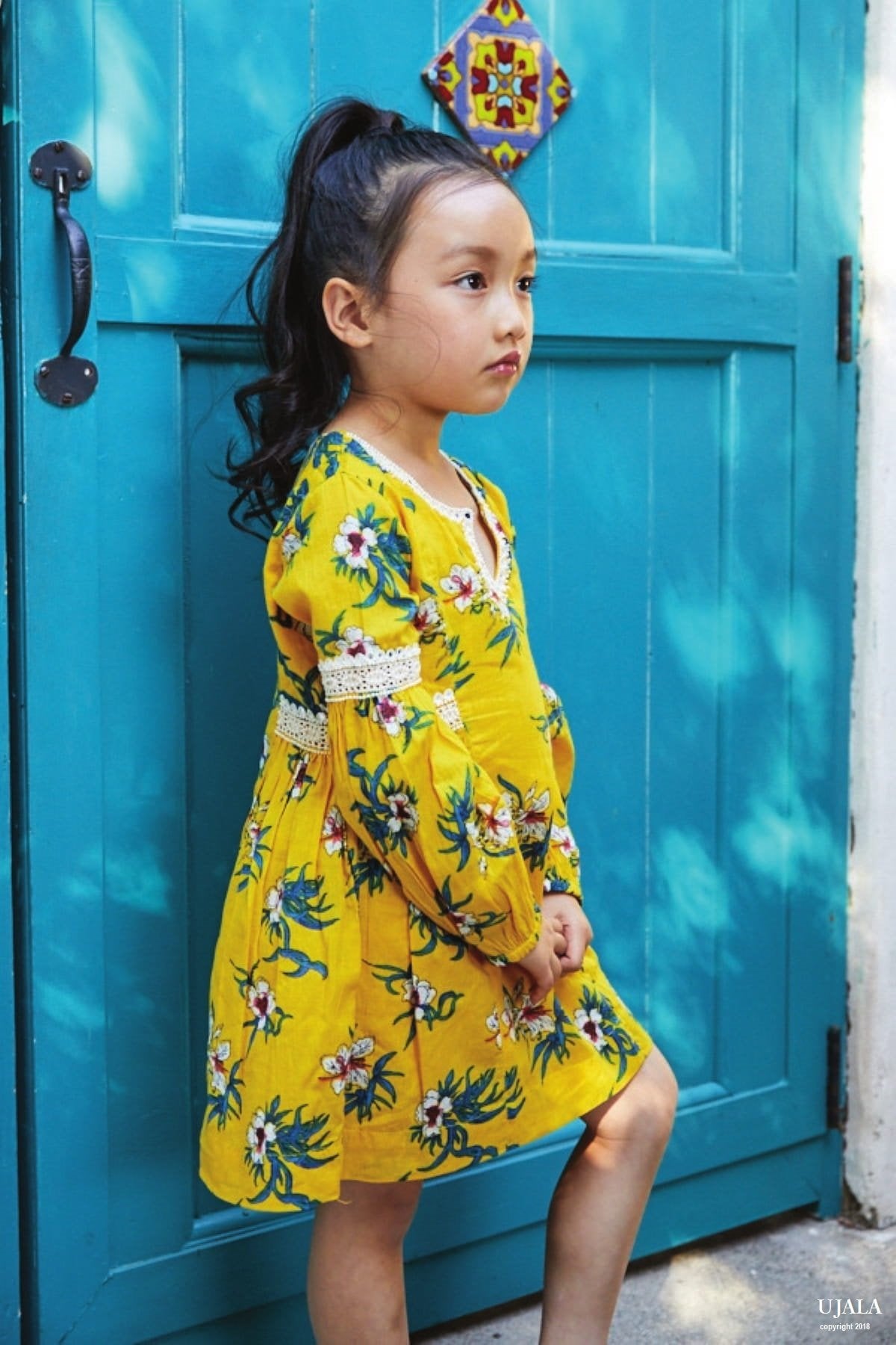 YELLOW FLORAL TUNIC