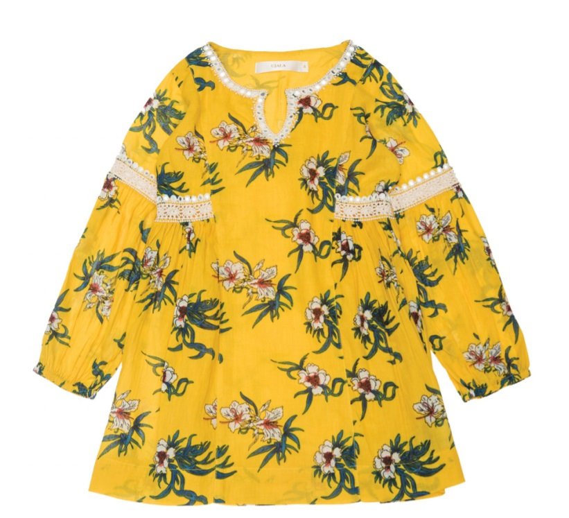 YELLOW FLORAL TUNIC