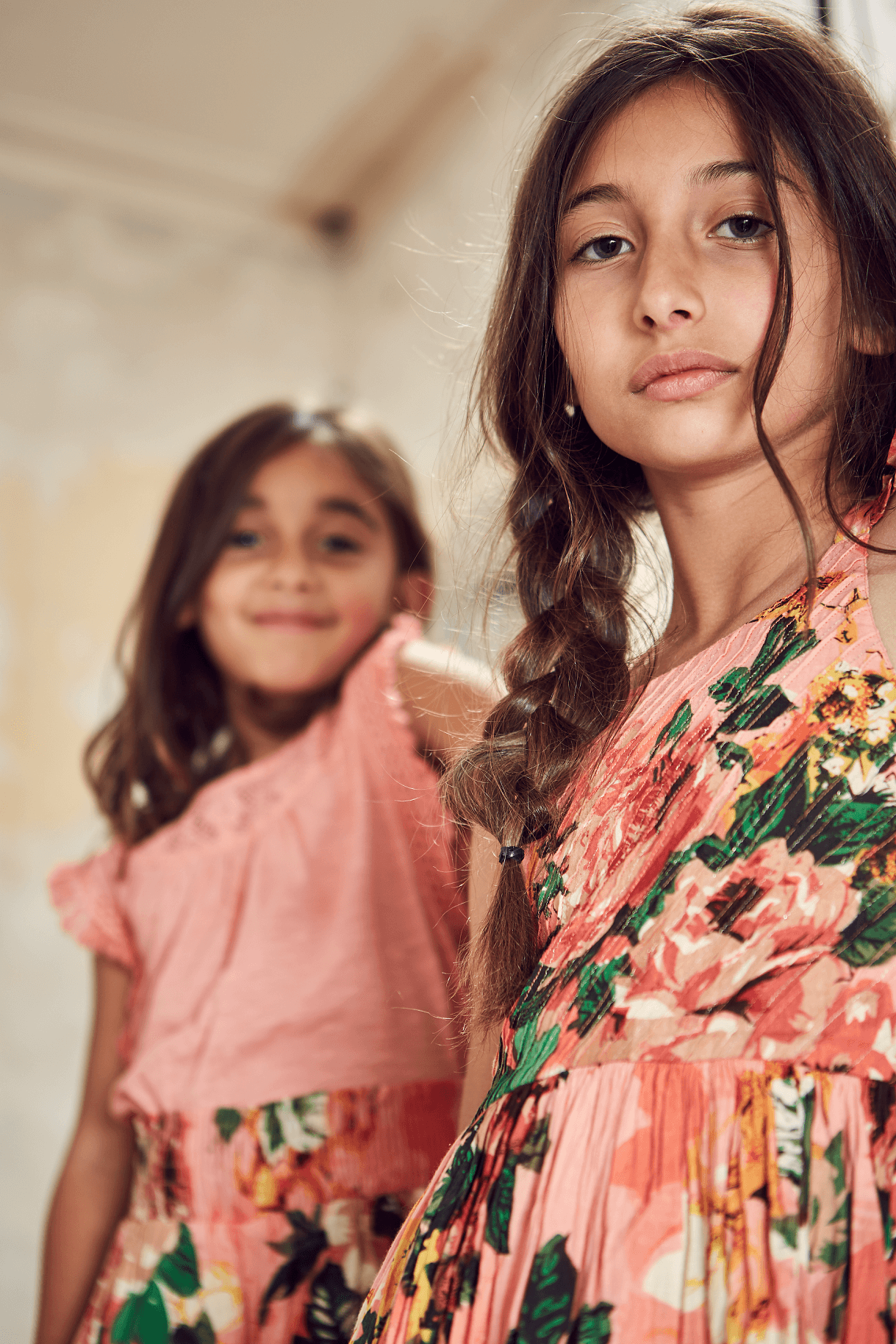 ALIA DRESS - PEACH FLORAL